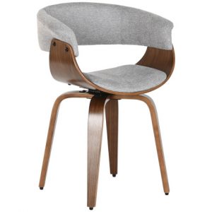 Chair Polyester Walnut Gyratory Grey