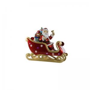 Sled LED Metal Santa Claus Red