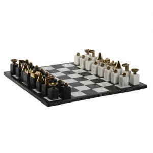 Chess Board Set Granite Steel