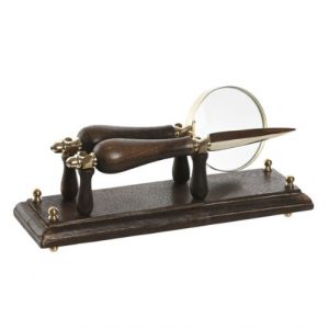 Vintage Magnifying Glass Set of 2 – Mango Wood & Brass