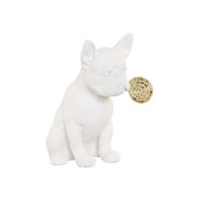 Modern Dog Decorative Figure – Resin, White &amp Golden 