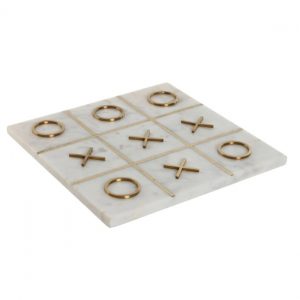 Luxury Tic Tac Toe OXO Game – Stone & Inox White &amp Golden 