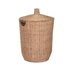 Basket Rattan Metal Natural