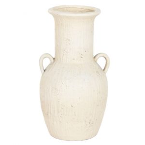 Tall Aged White Magnesia Vase – Romantic Style