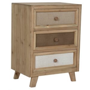 Spruce & Linen Bedside Table Traditional Style