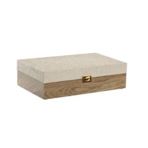 Wooden Box White & Natural Finish