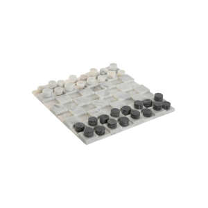 Checkers Game White & Grey Modern