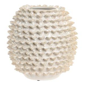 Ceramic Spiked Vase Craft White 20 cm