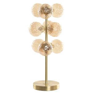 Glass & Metal Table Lamp Golden Balls Design