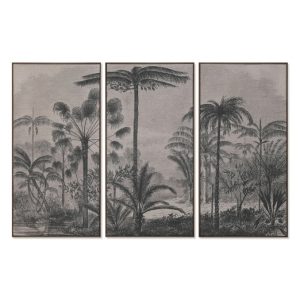 Hand-Painted Palm Jute Picture Set – 3 Pieces
