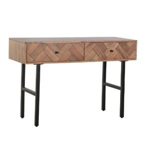 Acacia & Metal Console Table Brown