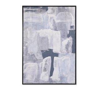 Abstract Framed Canvas Wall Art Blue & Grey