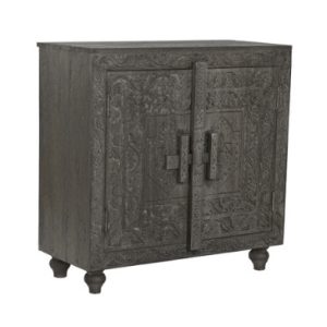 Sideboard Wood Carved Grey