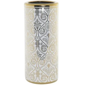 Umbrella Stand Porcelain White & Gold