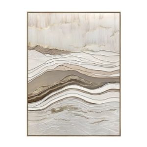 Hand Painted Abstract Canvas White & Grey