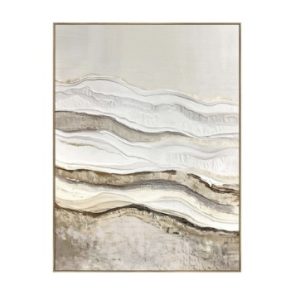 Hand Painted Abstract Canvas White & Grey