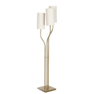 Floor Lamp Iron & Linen Golden