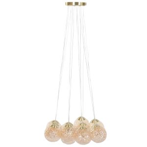 Golden Glass Ball Ceiling Lamp 13 Light